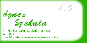 agnes szekula business card