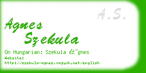 agnes szekula business card